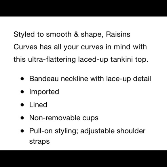 RAISINS Curve Marrakesh Grace Bay Tankini Swim Top - Picture 7 of 10